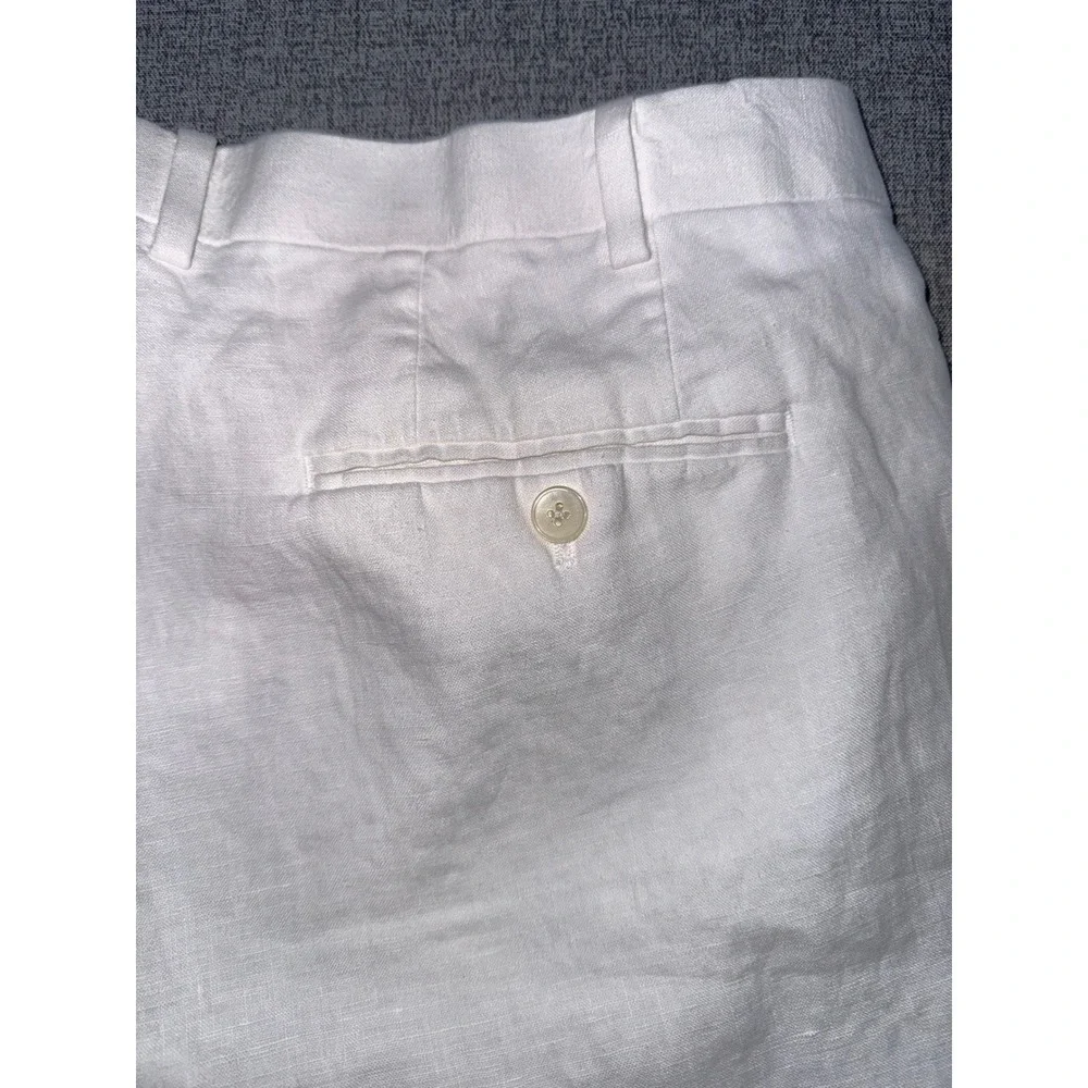 Ralph Lauren Black Label 39x28 Linen Pants White Flat Front Trousers Men